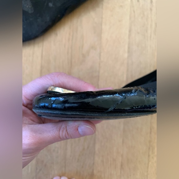 Tory Burch Caroline patent leather grosgrain trim ballet flat dark navy - Picture 9 of 9